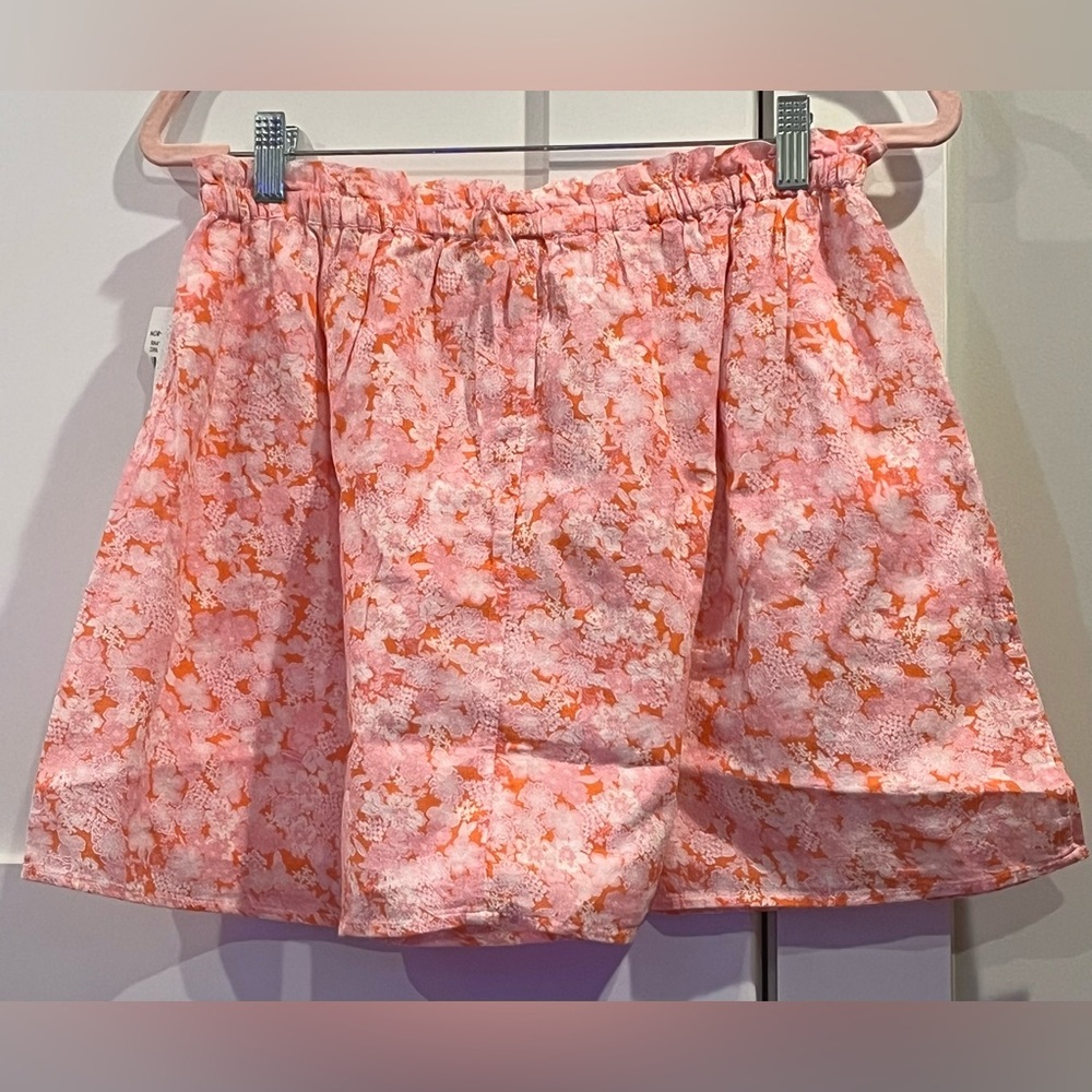 NWT Abound Nordstrom Gauzy 100% Cotton Skirt in Coral Pink Tarry Floral - Picture 3 of 6